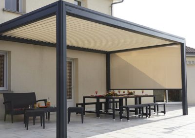 Pérgola bioclimática, Pérgola bioclimática anexa, Pisos de alumínio Escandinávia