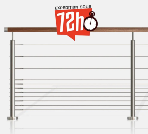 THE RAILING 11 STAINLESS STEEL CABLES ROUND TUBE.
