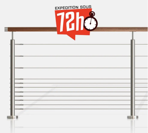 THE RAILING 11 STAINLESS STEEL CABLES ROUND TUBE.