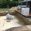 Construction des murs de la piscine