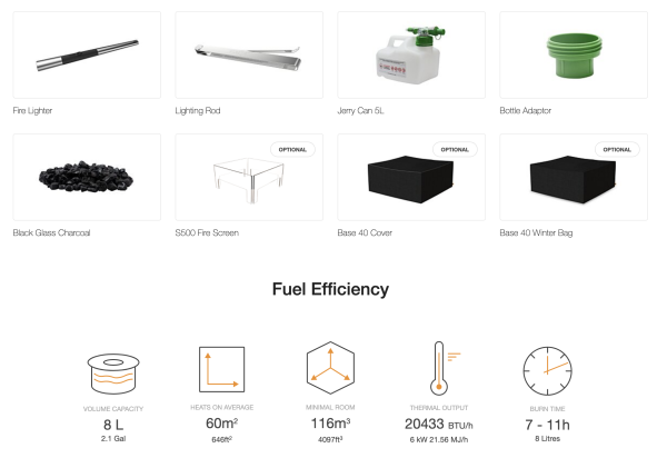 Base 40 Ecosmart Fireplace Table