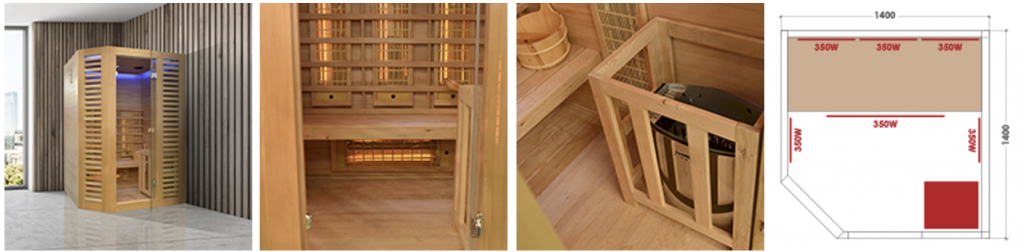 Venezianische Hybridsauna für 3 Personen