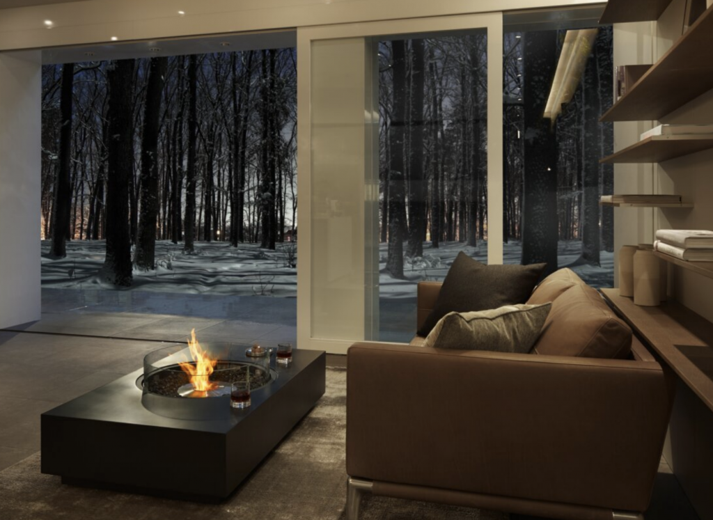 Mesa con chimenea Martini 50 Ecosmart