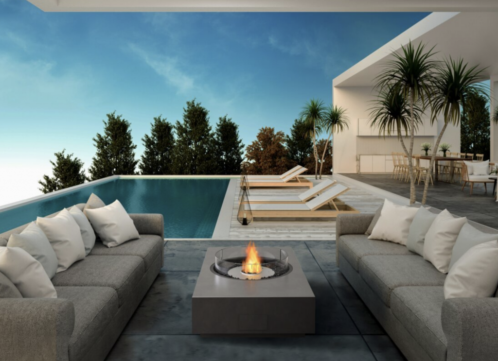 Mesa con chimenea Martini 50 Ecosmart