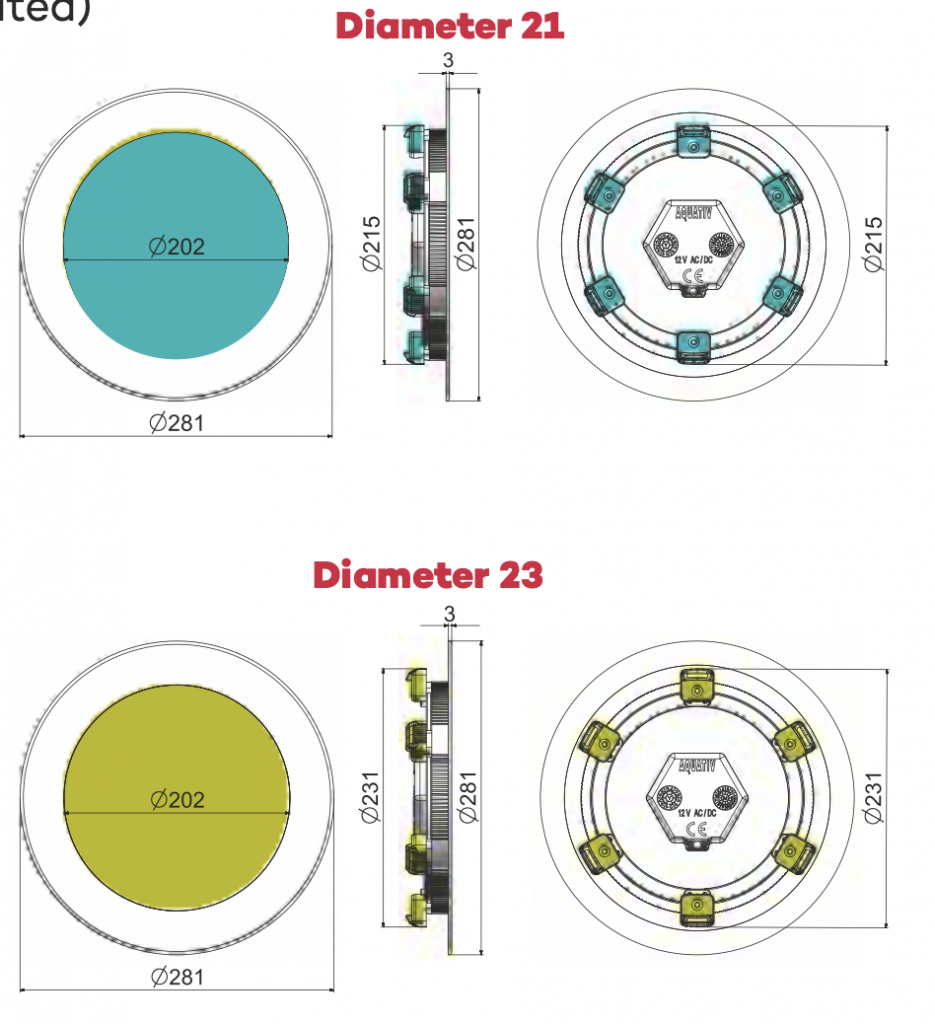 LED AQUATHIN DIÁMETRO 21 - 23 CM