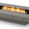 Mesa de centro Gin 90 con quemador de aluminio natural