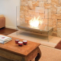 Cheminée Bioéthanol Igloo Verre Inox Moderne Intérieur Extérieur