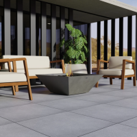 Foyer d’extérieur Nova en béton Fluid™ écologique et design linéaire