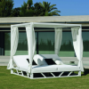 Divano letto da giardino balinese BALINESA-210-D-CORTINAS Finitura bianca Tessuto Dralon bianco 2 posti