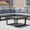 Divano da giardino MENFIS, struttura antracite, tessuto Dralon grigio chiaro Mariland
