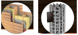 Modern sauna control and insulated sauna construction