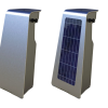 2 pali, copertura in alluminio spazzolato con pannello fotovoltaico integrato