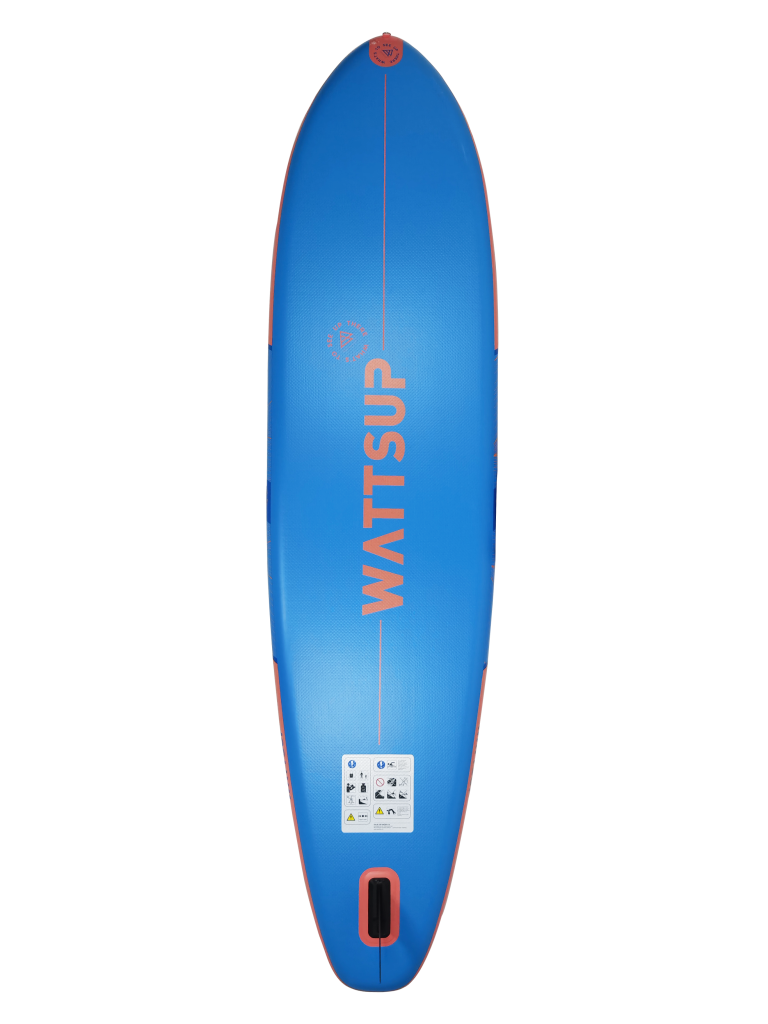 De Wattsup Espadon 11'8 is een opblaasbaar paddleboard voor toertochten en fitness, met afmetingen van 355 x 84 x 15 cm