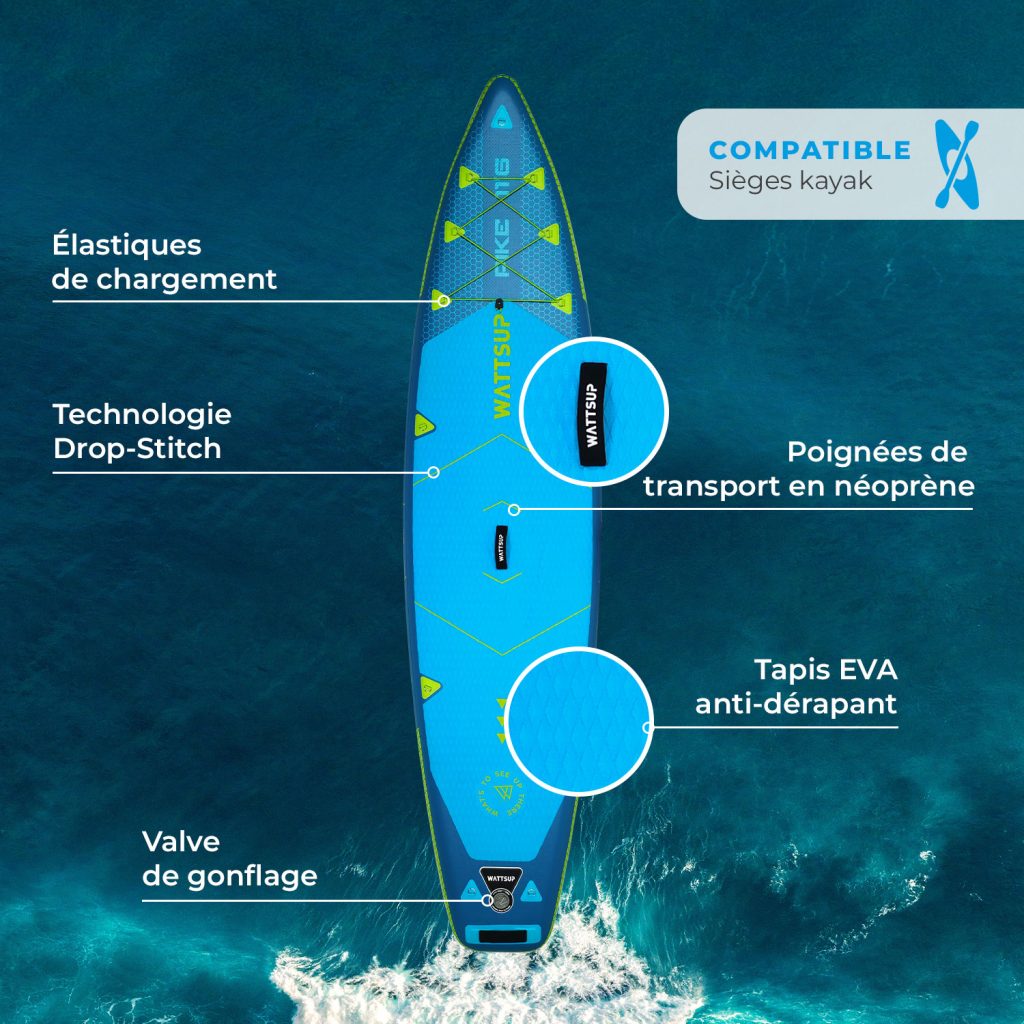 Kit de caiaque insuflável para turismo em stand up paddle